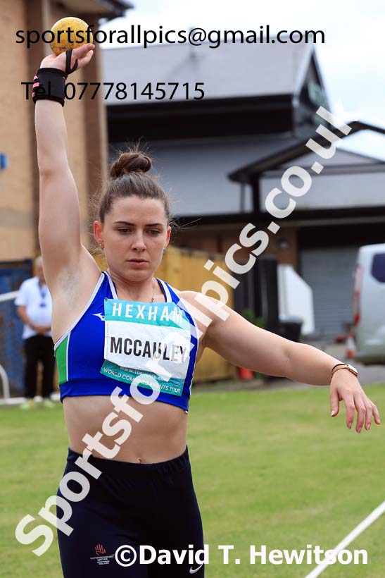 Womens Heptathlon Shot Putt, 2024 EAP International Combined events, Hewcham, Northumberland.  Photo: David T. Hewitson/Sports for All Pics